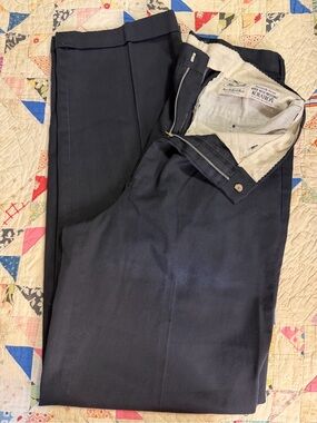 VTG 60s Madewell Sanforized Navy Blue Workwear Pleated Trouser Pants Size 28